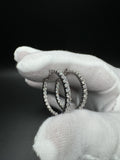 25mm 14k White Gold 2ctw Lab Diamond Inside Out Hoops 5.5g