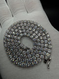 20" Silver 38ctw Moissanite Tennis Chain 4mm 25.6g