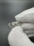 3ctw Moissanite & Silver Cuban Link Eternity Ring