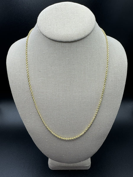 22” 14k Yellow Gold Rope 2.2mm 10.4g