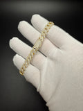 8mm Moissanite Cuban Bracelet, 4.9ctw D VVS1, GRA Certified, Gold Over 925 Silver, 8" (23.1g)