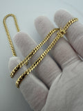 20" 14k Yellow Gold Cuban Link Chain 4mm 25.2g