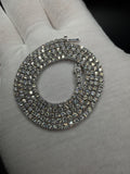 20" 14k White Gold 10.5ctw VS/VVS Lab Diamond Tennis Chain 2.3mm 15.4g