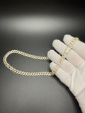 8mm Moissanite Cuban Chain, 12.6ctw D VVS1, GRA Certified, Gold Over 925 Silver, 20" (59.1g)