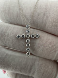 18" 14k White Gold Chain & 1" 1ctw VS/VVS Lab Diamond Cross 1.5g