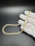8mm Moissanite Cuban Chain, 11.35ctw D VVS1, Gold Over 925 Silver, 18" (52.1g)