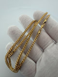 22" 14K Yellow Gold Foxtail Franco 3mm 10.65g