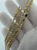 24" 14K Yellow Gold Rope Chain 3mm 18.33g