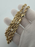 10K 6mm Handmade Solid Rope Chain