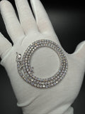 20 inch 3.4mm 16.5ctw VS/VVS lab diamond tennis chain in sterling silver, 31g, view 10 - Ott Family Jewelry