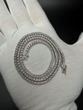 20" Silver est 1ctw Natural Diamond Tennis Chain 3mm 24.1g