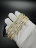 8mm Moissanite Cuban Chain, 13.8ctw D VVS1, GRA Certified, Gold Over 925 Silver, 22" (65.4g)
