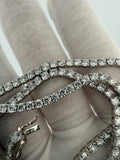 21" Silver 16ctw VS/VVS Lab Diamond Tennis Chain 3.4mm 21.3g