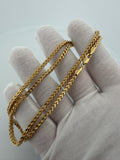 22" 14K Yellow Gold Foxtail Franco 3mm 10.8g
