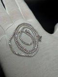 17" 14k White Gold 7.03ctw E-F VS Lab Diamond Tennis Chain EGL Certified 2.2mm 11.25g