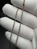 16" 14K Two-Tone Dia Cut Moon Bead 2mm 4.6g