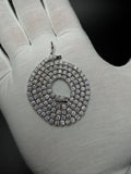 16" Silver 9ctw Moissanite Tennis Chain 3mm 20.1g