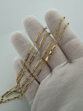 24" 14K Yellow Gold Paperclip 3mm 7.2g