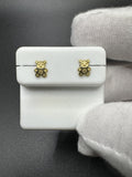 7mm 14k Yellow Gold Teddy Bear Studs Screw Back Posts