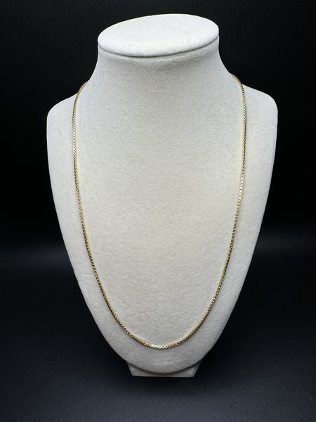 22” 14k Yellow Gold Box Chain 1.5mm 7.7g