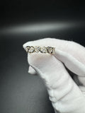 Size 7 14k Yellow gold 3ctw F VS1 Heart Shape Lab Diamond Eternity Ring 5.0g