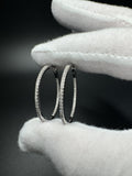 30mm Silver .5ctw Natural Diamond Inside Out Hoops 5.0g