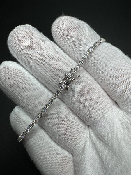 7.25” 14k White Gold 3ctw Lab Diamond Tennis Bracelet 6.7g