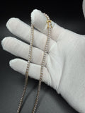 23" Gold Over Silver 1ctw Natural Diamond Tennis Chain 28.6g