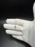 14k White Gold 1ct VS/VVS Lab Diamond Solitaire Pendant with Diamond Bail .8g