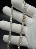18" 4mm gold over silver moissanite tennis chain, 32.71ctw D VVS1, 25.4g – Ott Family Jewelry (9)