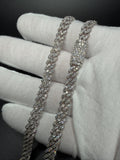 22" Silver 13ctw VS/VVS Lab Diamond Cuban Link 6mm 42.0g