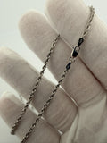20 inch 2.2mm rope chain in 14K white gold, 7.64g, view 10 - Ott Family Jewelry