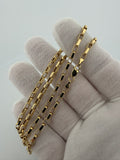 20" 14k Yellow Gold Fancy Paperclip 3.5mm 6.81g