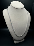 24” 22ctw Moissanite & Silver Tennis Chain 3mm 27.2g