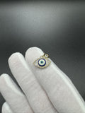 3/4” 10k Yellow Gold Evil Eye Pendant 1/3ctw Natural Diamond 3mm Bail 1.23g