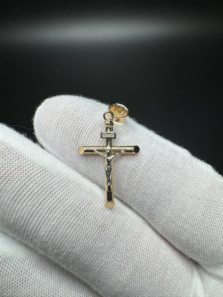 1.25” 14k Gold Cross/Crucifix 5mm Bail 1.0g
