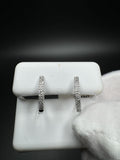15mm 10k White Gold 1/4ctw Natural Diamond Huggies 1.2g
