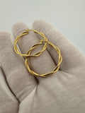 30mm 18k Yellow Gold Twisted Hoops 2.52g