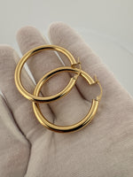 40mm x 4mm 18k Yellow Gold Hoops 4.84g