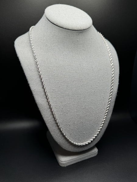 26” 10k White Gold Rope 3.5mm 8.5g