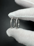 20mm 14k White Gold 1ctw VS/VVS Lab Diamond Channel Set Inside Out Hoops 5.1g