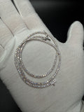 17" 14K White Gold 5.21ctw E-F VS Lab Diamond Tennis EGL Certified – 2mm – 9.68g