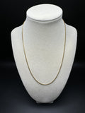 18” 18k Yellow Gold Box chain with 14k Clasp 1.3mm 5.0g