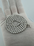 22" 44ctw Moissanite Silver Tennis Chain 4mm 38.0g