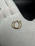 20mm x 2mm Hoop Earrings, 14K Yellow Gold (1.54g)