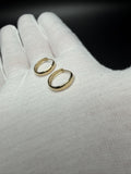 15mm x 3mm Flat Edge Hoop Earrings, 14K Yellow Gold (1.7g)