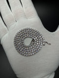 20" Silver 15ctw Moissanite Tennis Chain 3mm 25.0g