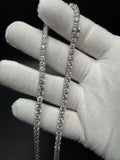 20" Silver 38ctw Moissanite Tennis Chain 4mm 25.6g