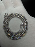 18" Silver 11ctw VS/VVS Lab Diamond Tennis Chain 3mm 21.1g