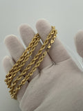 24" 14K Yellow Gold Rope 5mm 11.64g